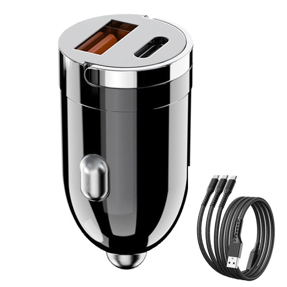 G20 12-24V 120W USB+Type-C Cellphone Fast Charging Adapter Car Charger with 100W 3-in-1 Cable G20 12-24V 120W USB+Type-C Cellphone Fast Charging Adapter Car Charger with 100W 3-in-1 Cable